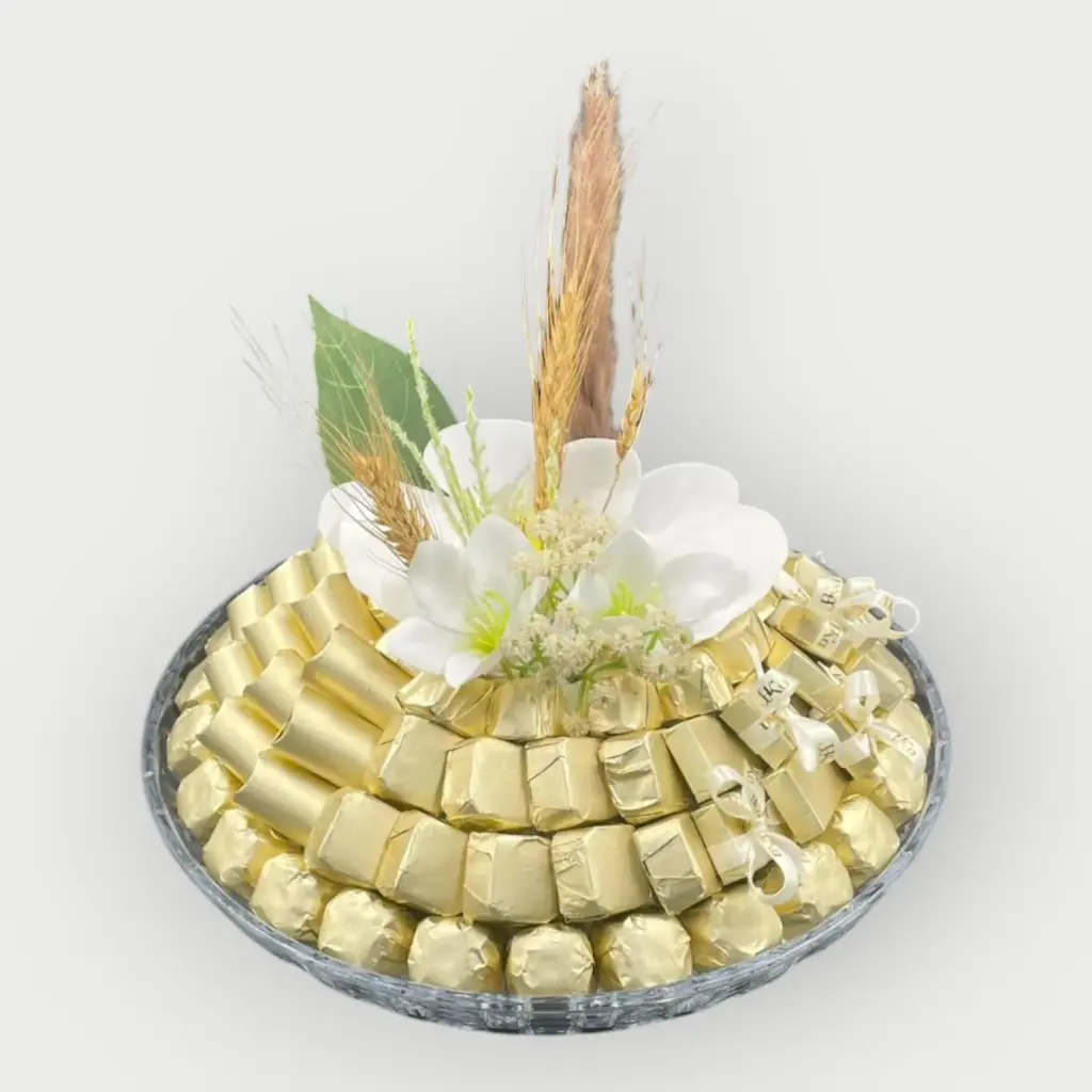 صينية كريستال مغلف 1205 جرام