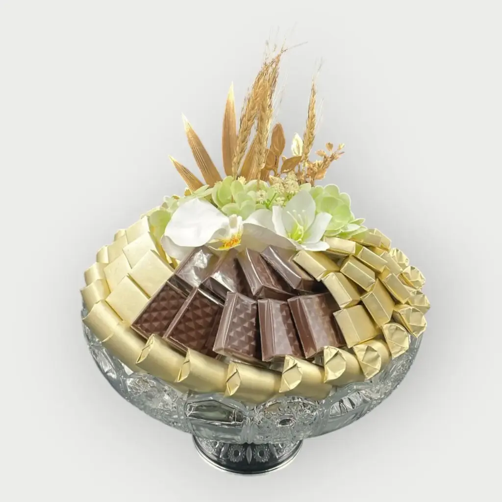 صينية كريستال مغلف 1070 جرام