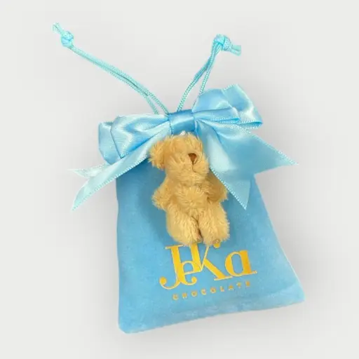 [23584] توزيعات قماش سماوي اكسسوار 2 حبة جاهز